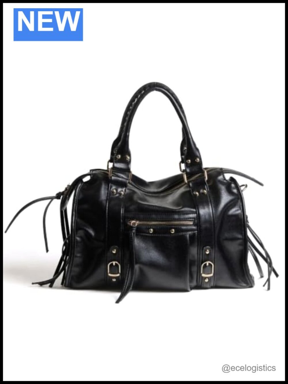 Vegan Leather Satchel Tote - Laptop Shoulder Bag